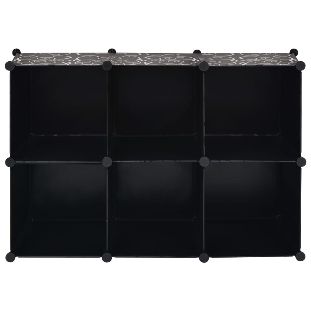 Organisateur de rangement cube avec 6 compartiments Noir - XIOS