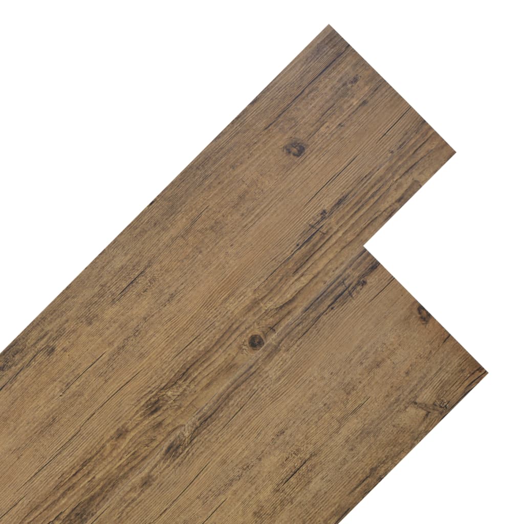 Planches de plancher PVC Non auto-adhésif 5,26 m² Marron noyer Tapis & revêtements de sol vidaXL