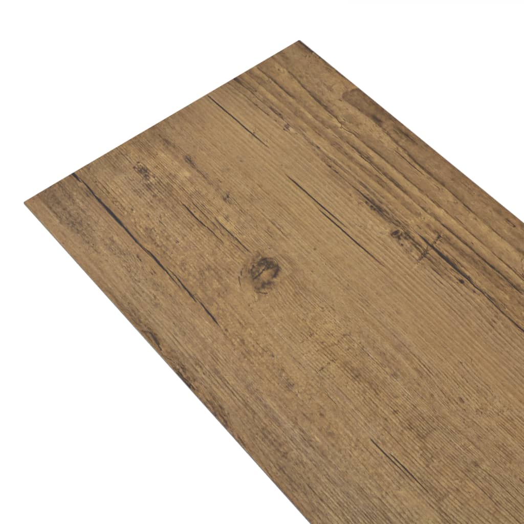 Planches de plancher PVC Non auto-adhésif 5,26 m² Marron noyer Tapis & revêtements de sol vidaXL