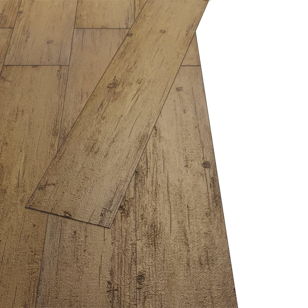 Planches de plancher PVC Non auto-adhésif 5,26 m² Marron noyer Tapis & revêtements de sol vidaXL