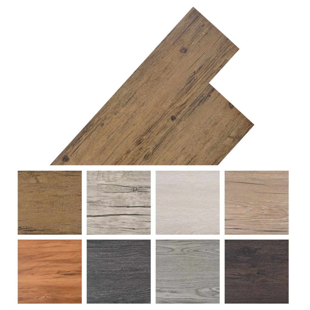Planches de plancher PVC Non auto-adhésif 5,26 m² Marron noyer Tapis & revêtements de sol vidaXL