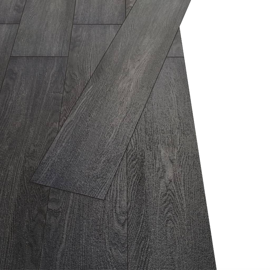 Planches de plancher PVC Non auto-adhésif 5,26 m² Noir et blanc Tapis & revêtements de sol vidaXL