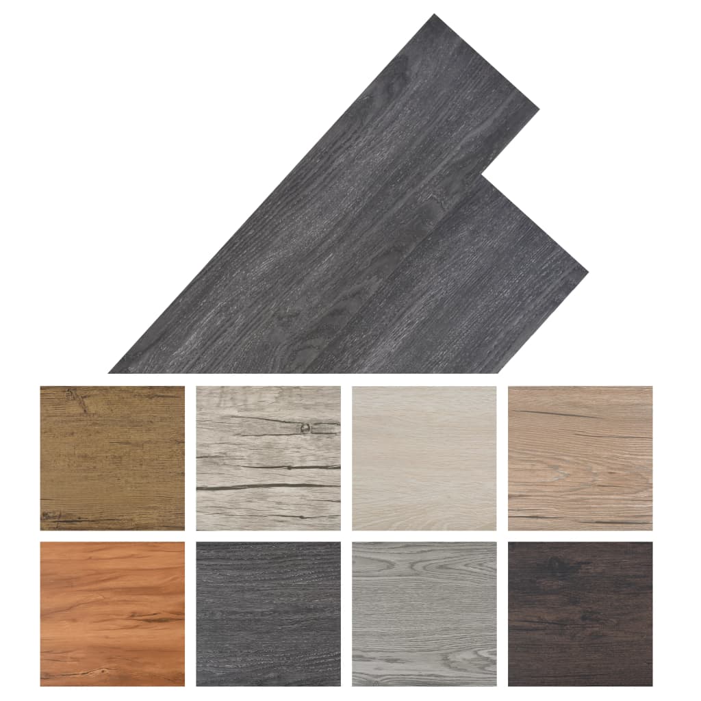 Planches de plancher PVC Non auto-adhésif 5,26 m² Noir et blanc Tapis & revêtements de sol vidaXL