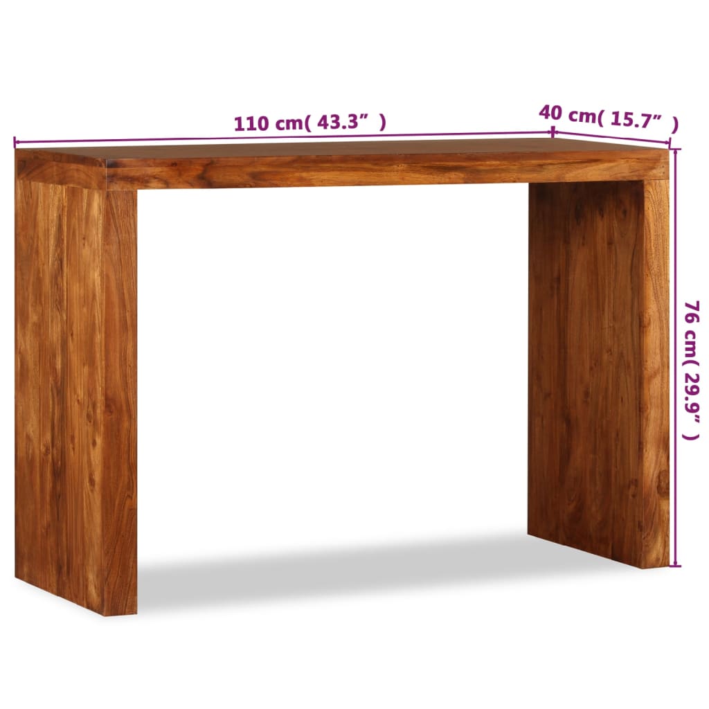 Table console Bois massif avec finition miel 110x40x76 cm - XIOS
