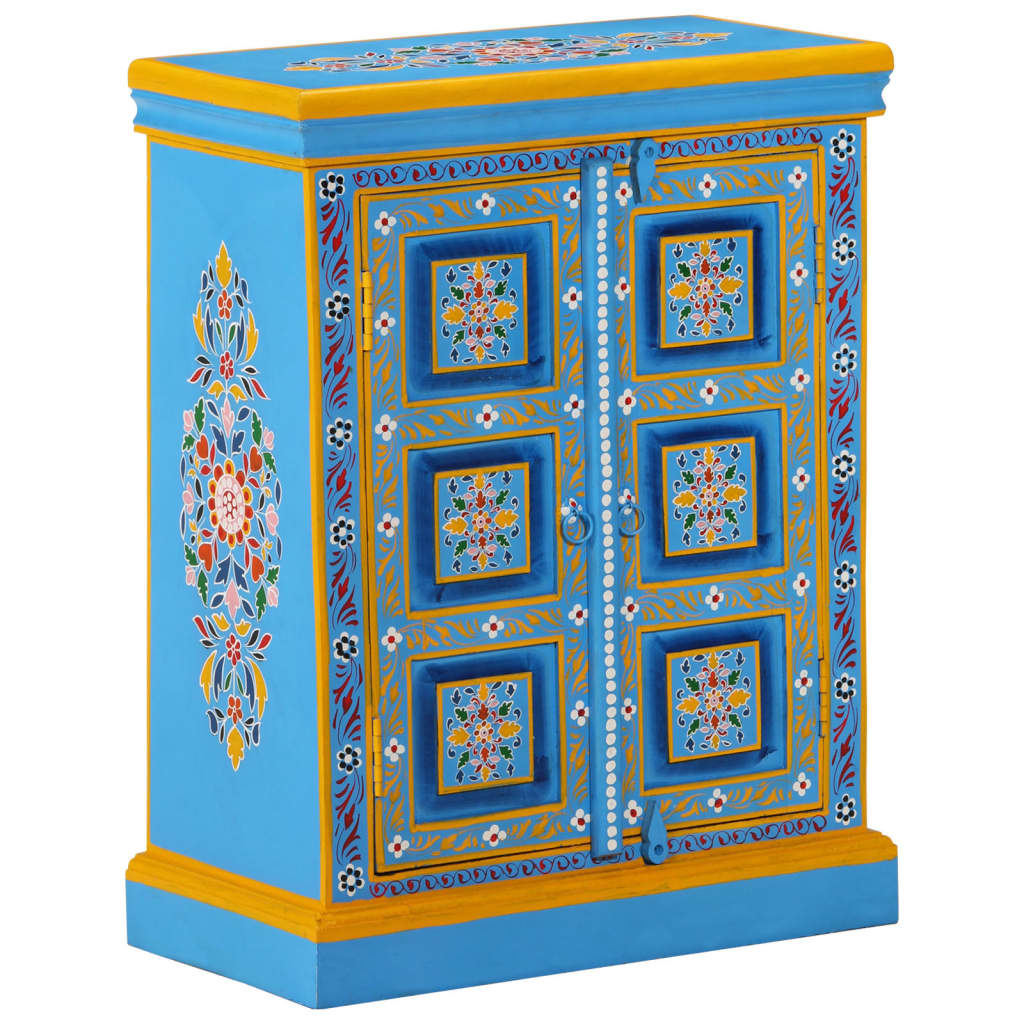 Buffet Bois massif de manguier Peinture manuelle turquoise XIOS