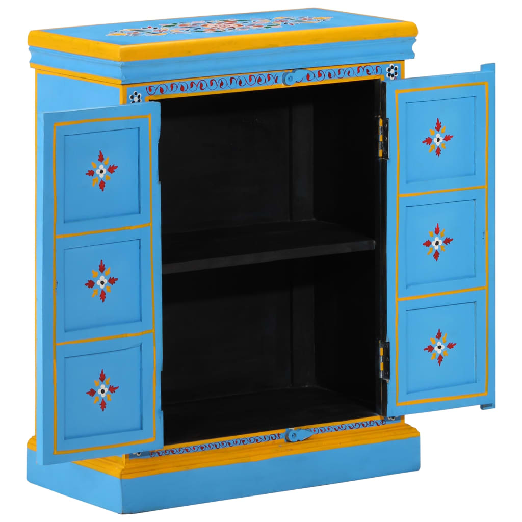 Buffet Bois massif de manguier Peinture manuelle turquoise XIOS