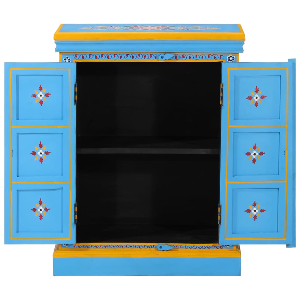 Buffet Bois massif de manguier Peinture manuelle turquoise XIOS
