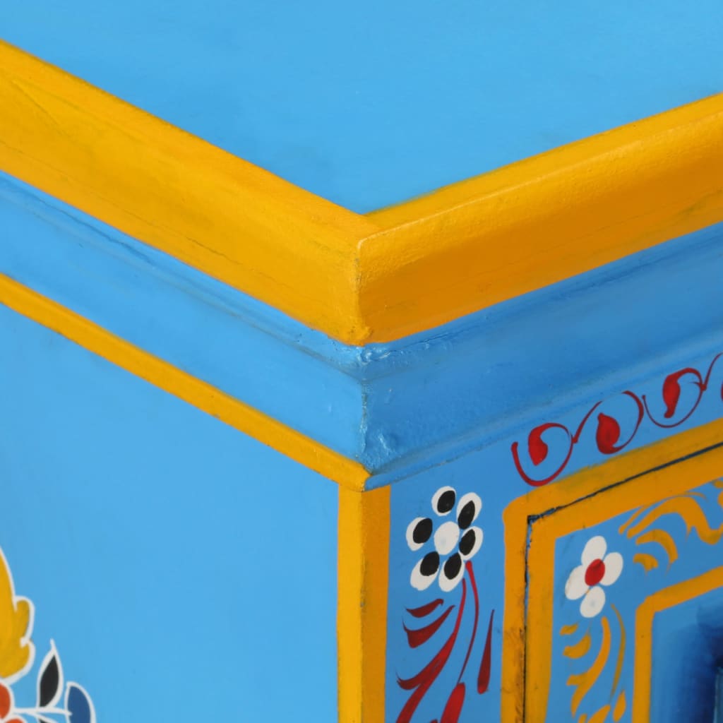 Buffet Bois massif de manguier Peinture manuelle turquoise XIOS