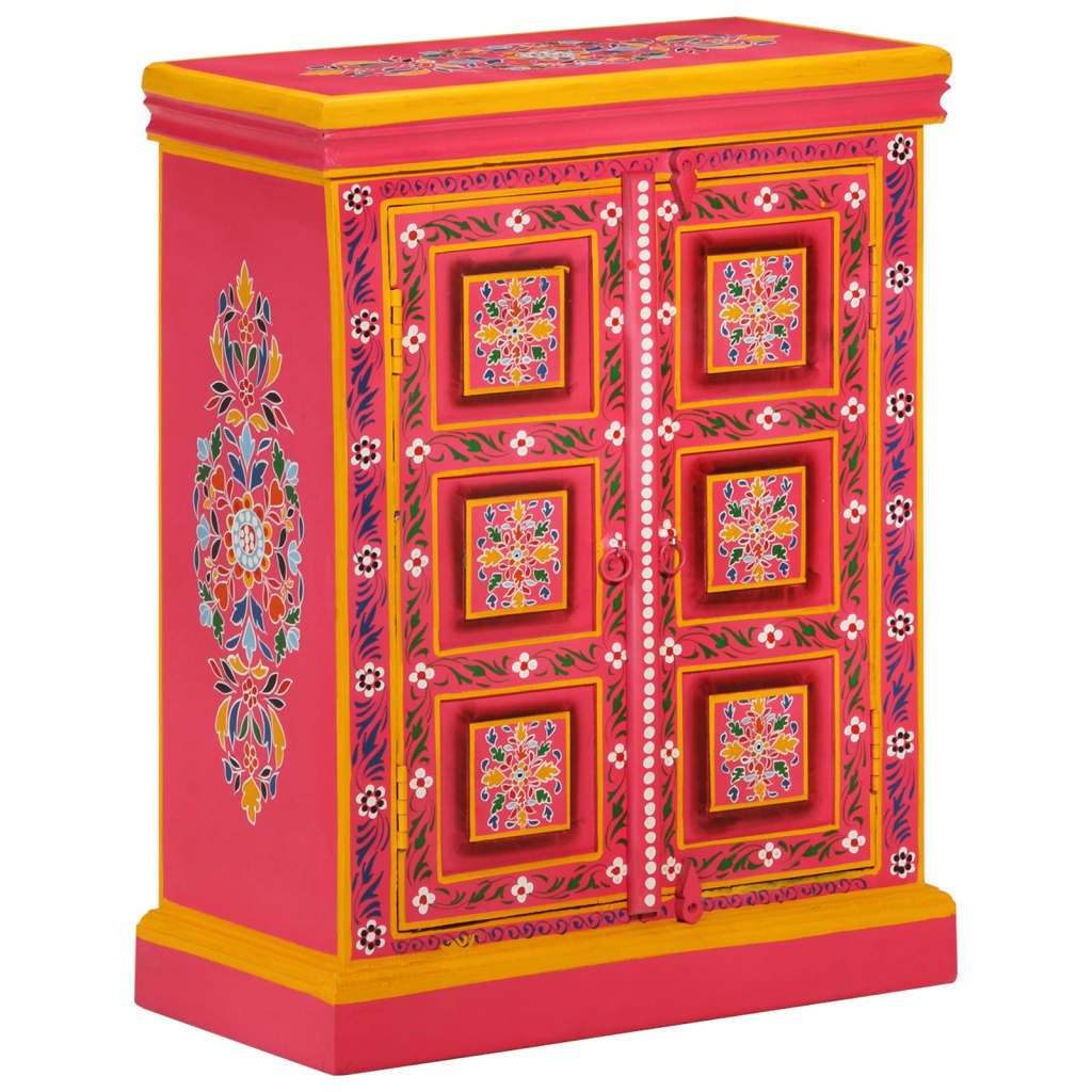 Buffet Bois massif de manguier Peinture rose à la main - XIOS