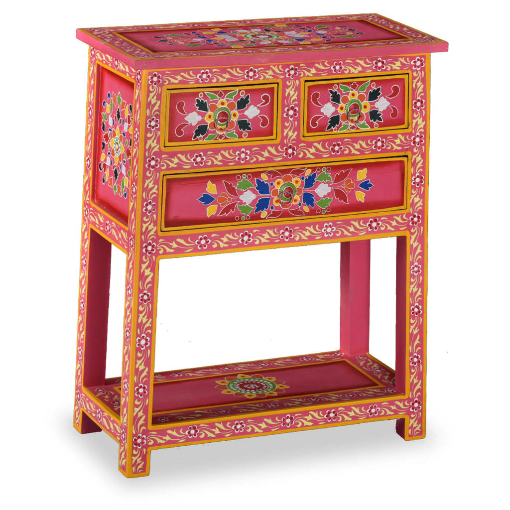 Buffet avec tiroirs Bois massif de manguier Peinture rose - XIOS