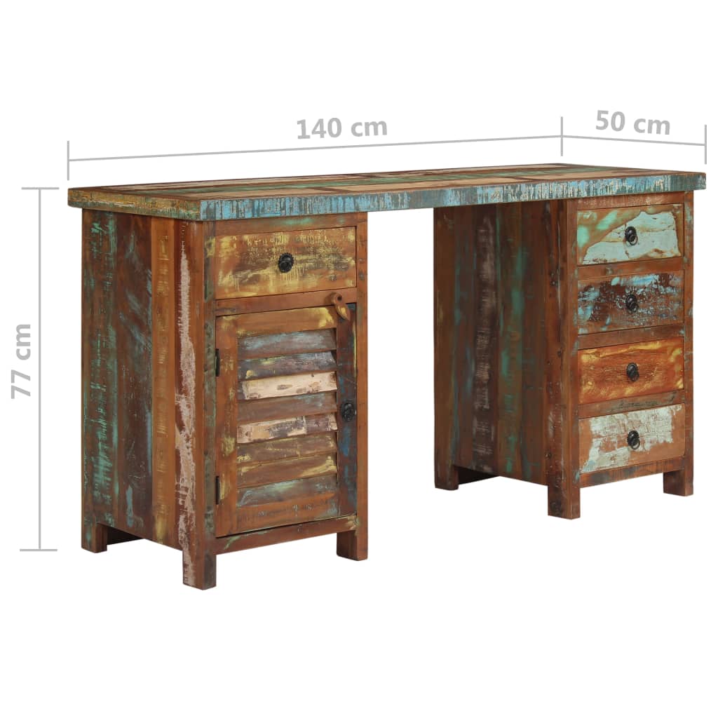Bureau sur pieds Bois de récupération massif 140 x 50 x 77 cm - XIOS