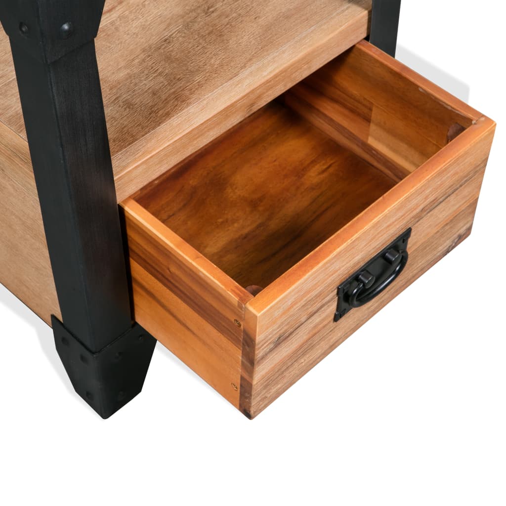 Table de chevet Bois d'acacia Acier 40 x 30 x 54 cm - XIOS