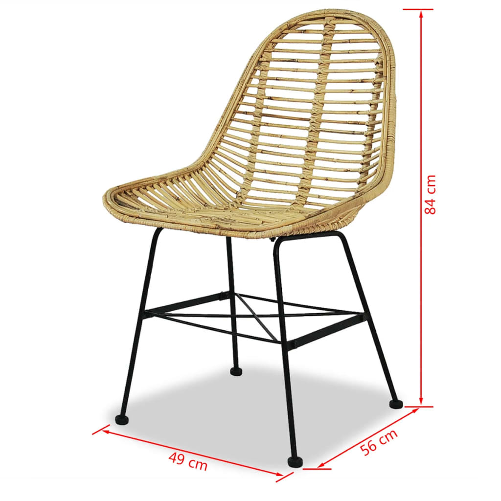 Chaises à manger lot de 2 rotin naturel - XIOS