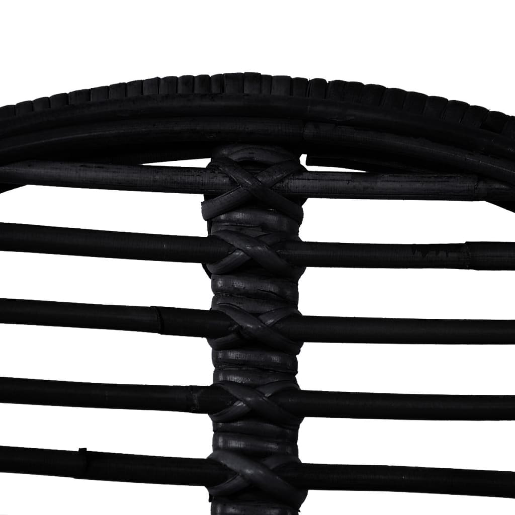 Chaises à manger lot de 4 noir rotin naturel - XIOS