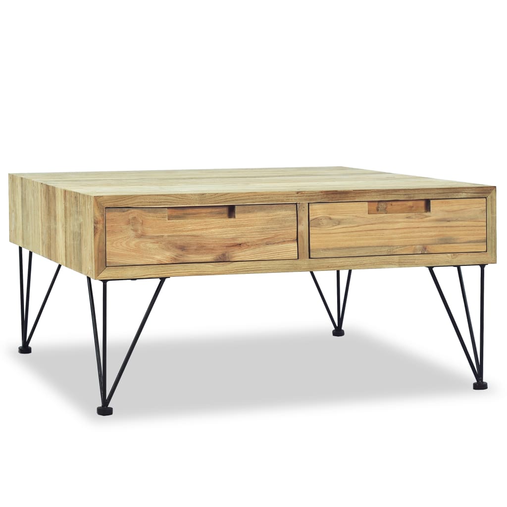 Table basse 80x80x40 cm Teck massif - XIOS