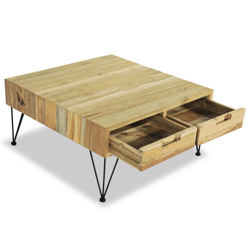 Table basse 80x80x40 cm Teck massif - XIOS