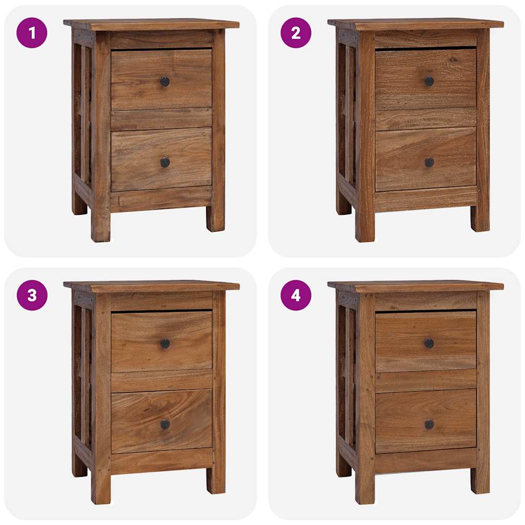 Table de chevet bois massif d'acajou 40x30x51 cm - XIOS