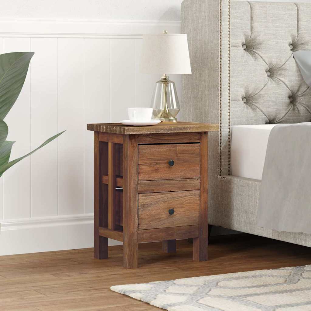 Table de chevet bois massif d'acajou 40x30x51 cm - XIOS