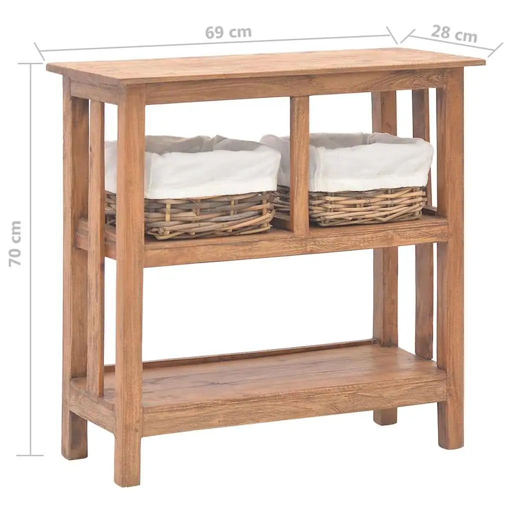 Table console bois d’acajou massif 69x28x70 cm - XIOS