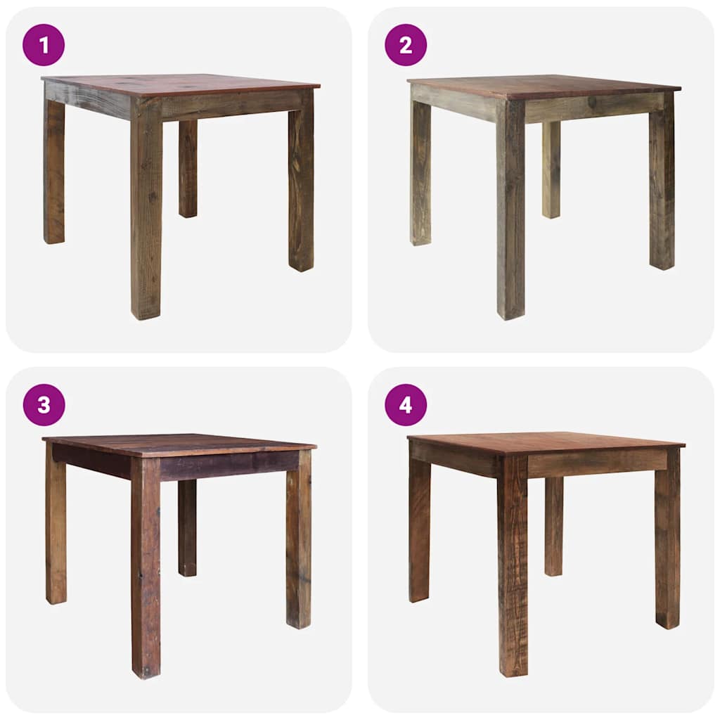 Table à manger bois de récupération mélangé 82x80x76 cm - XIOS