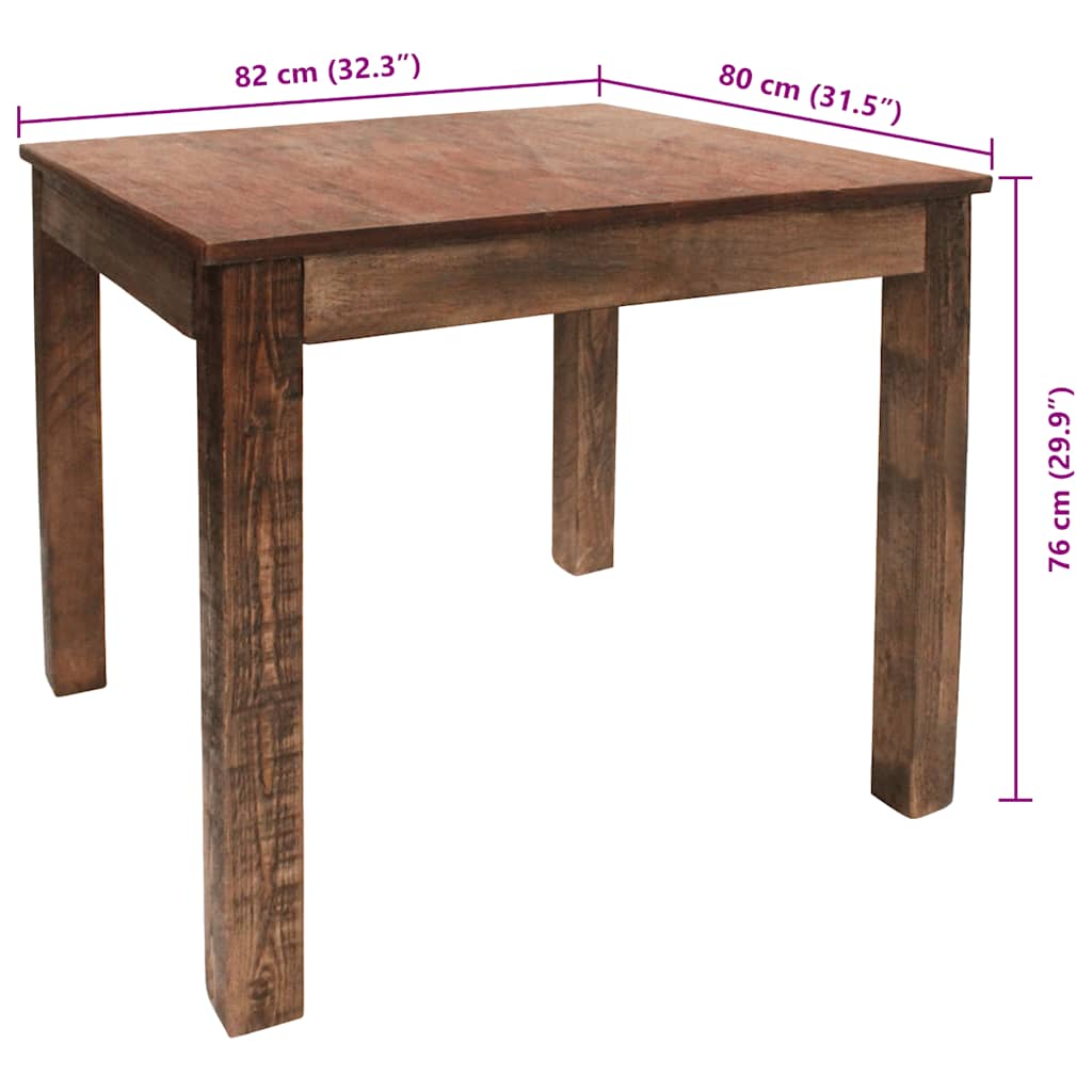 Table à manger bois de récupération mélangé 82x80x76 cm - XIOS