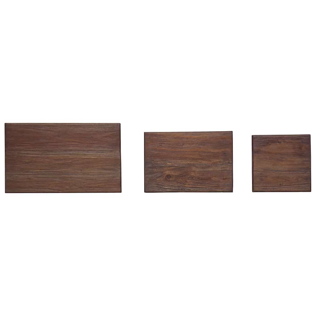 Ensemble de tables gigognes 3 pcs bois d'acajou massif - XIOS