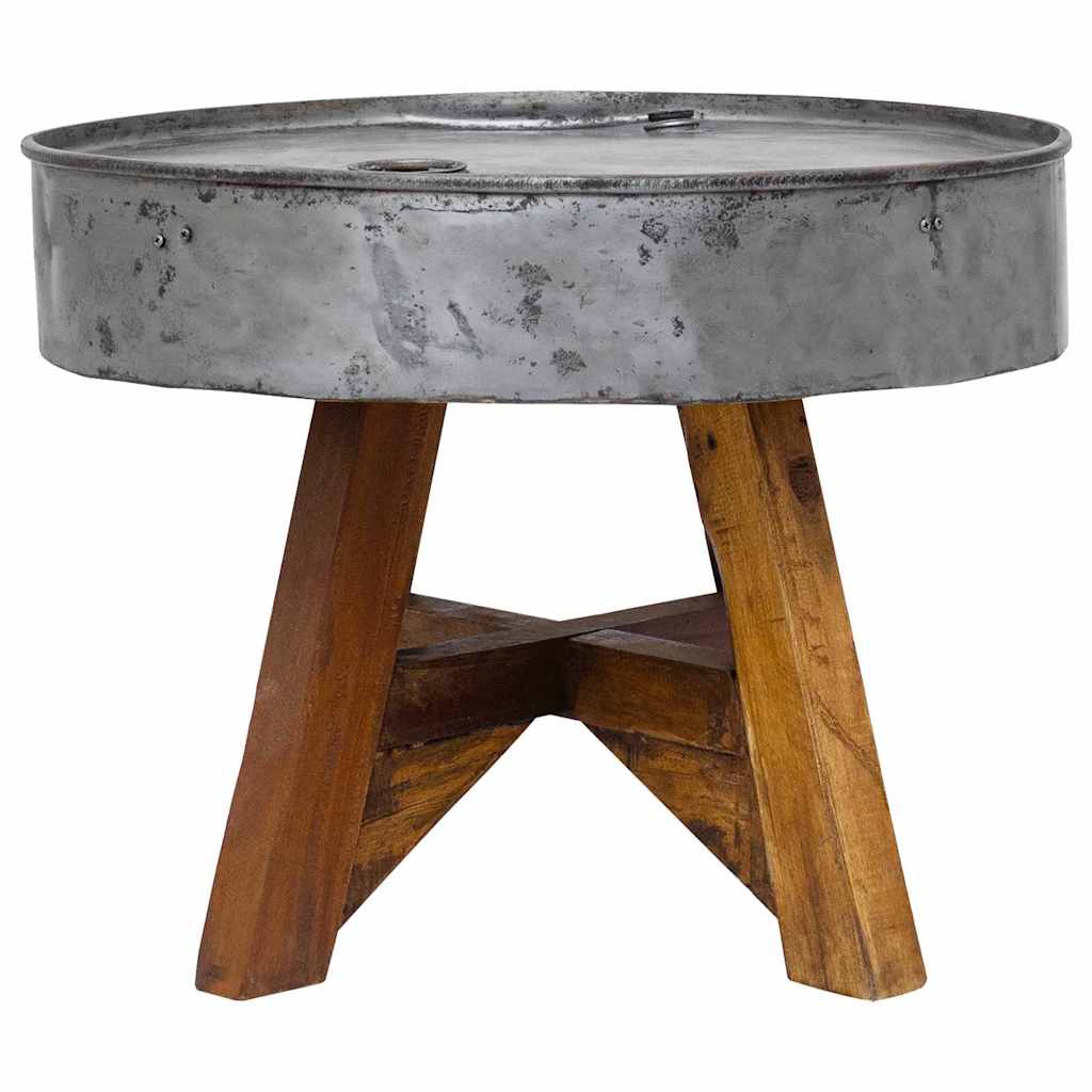 Table basse bois de récupération mélangé 60x45 cm argenté - XIOS