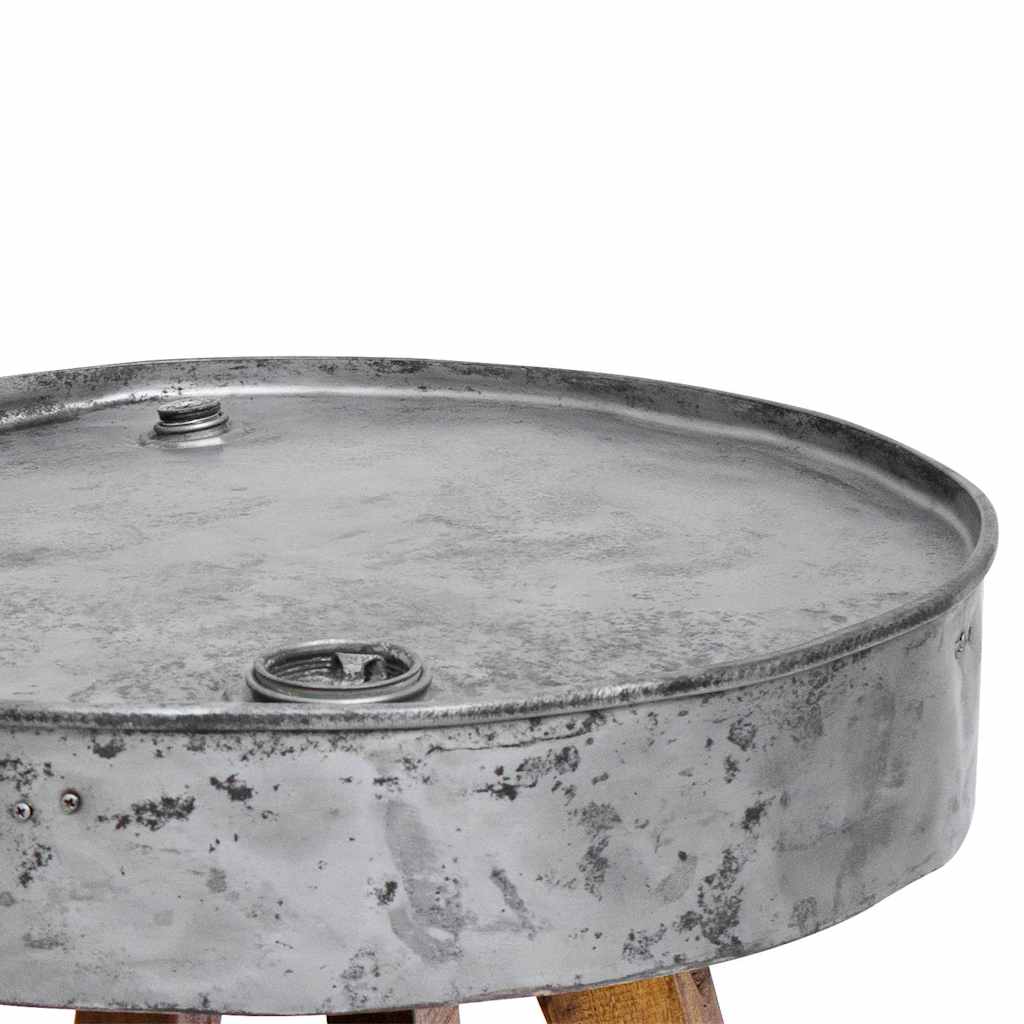 Table basse bois de récupération mélangé 60x45 cm argenté - XIOS