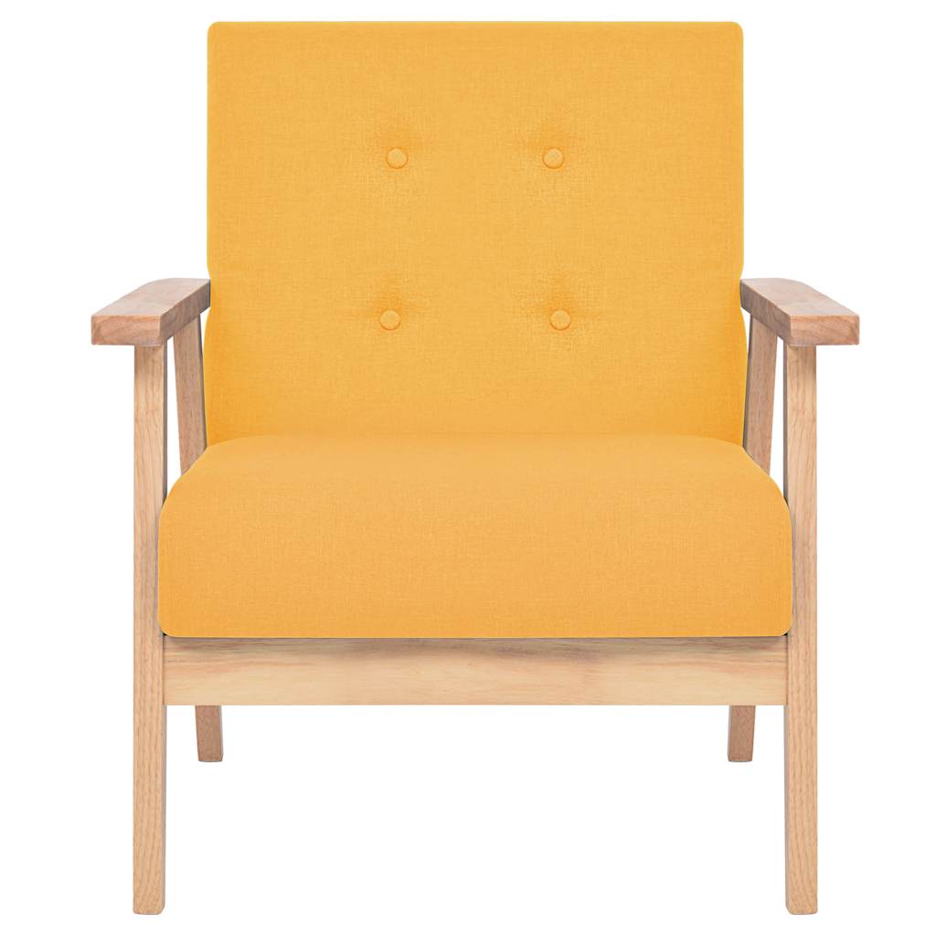 Fauteuil jaune tissu - XIOS