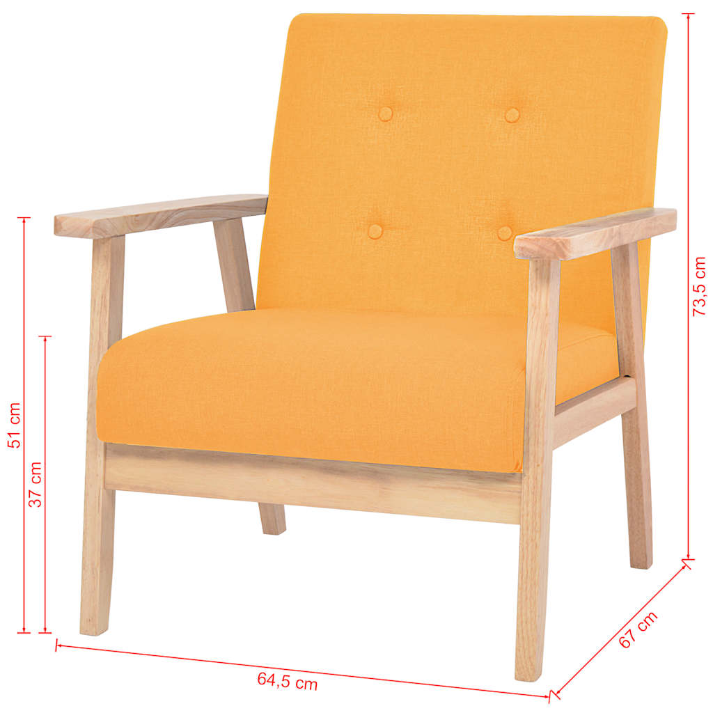 Fauteuil jaune tissu - XIOS