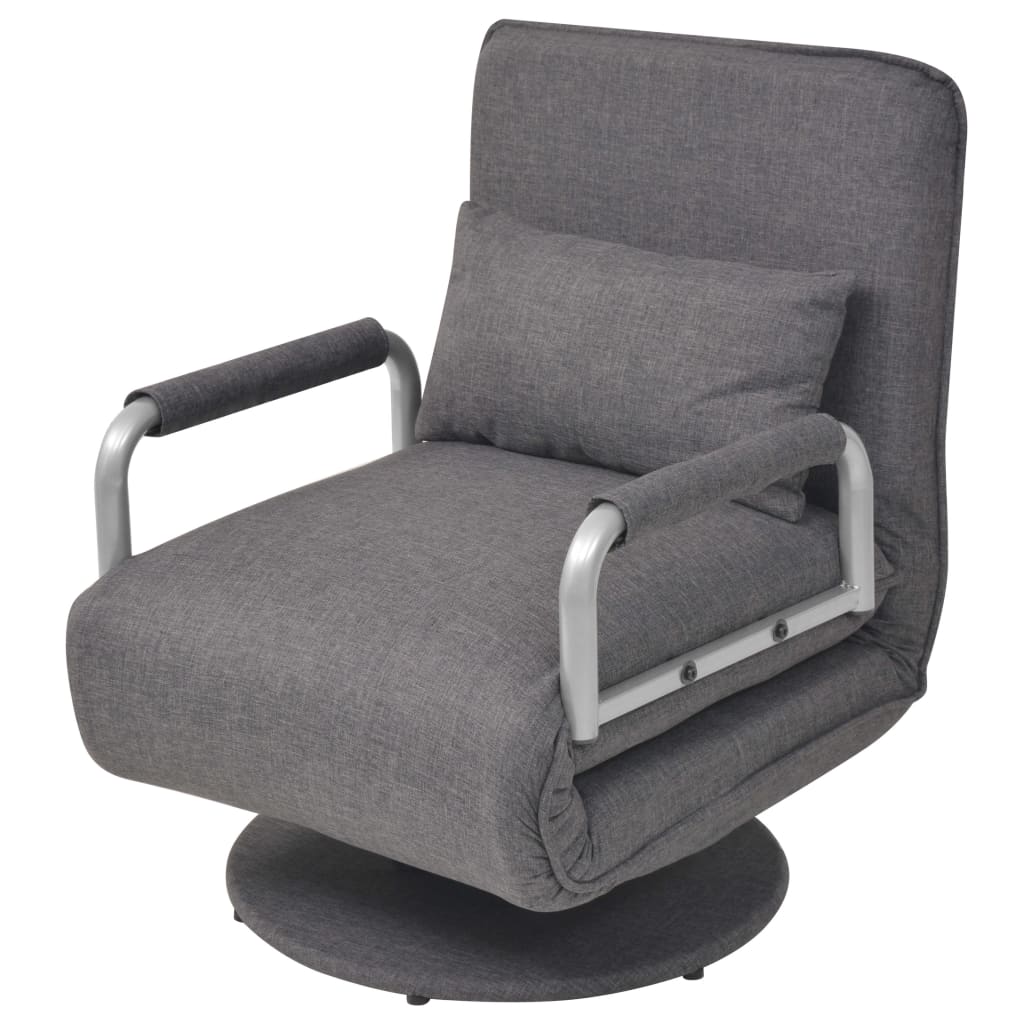 Fauteuil pivotant et canapé-lit gris foncé tissu - XIOS