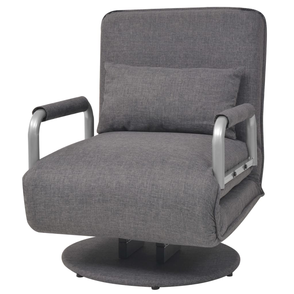 Fauteuil pivotant et canapé-lit gris foncé tissu - XIOS