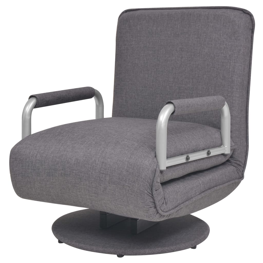 Fauteuil pivotant et canapé-lit gris foncé tissu - XIOS