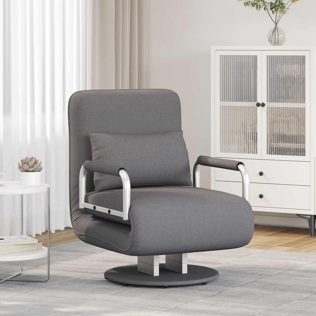 Fauteuil pivotant et canapé-lit gris foncé tissu - XIOS