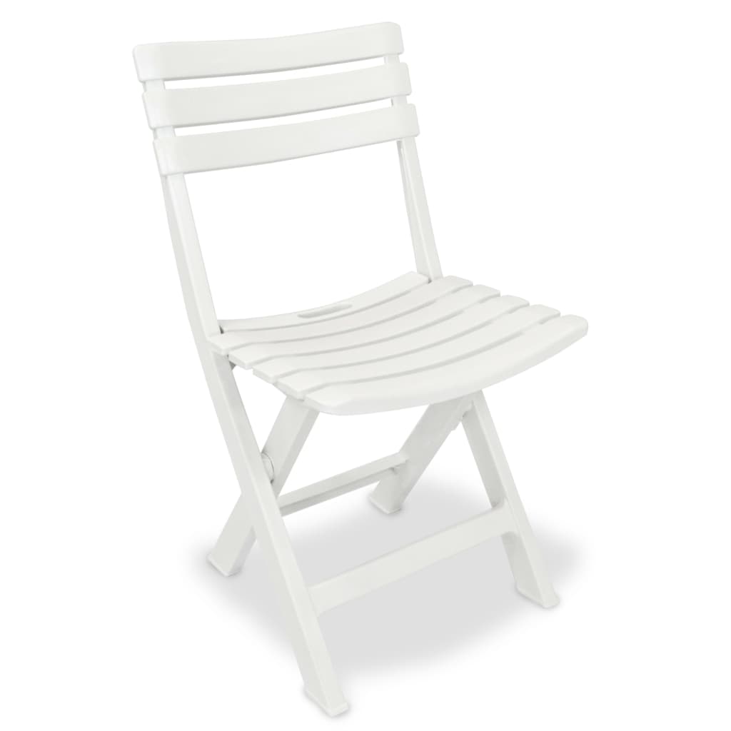 Ensemble de bistro pliable 3 pcs Plastique Blanc Salons de jardin vidaXL
