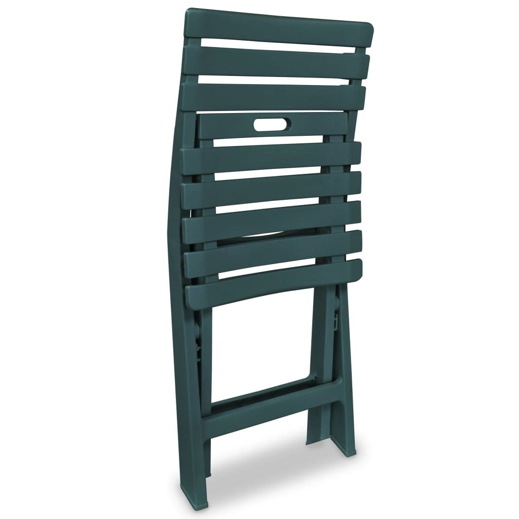 Ensemble de bistro pliable 3 pcs Plastique Vert - XIOS
