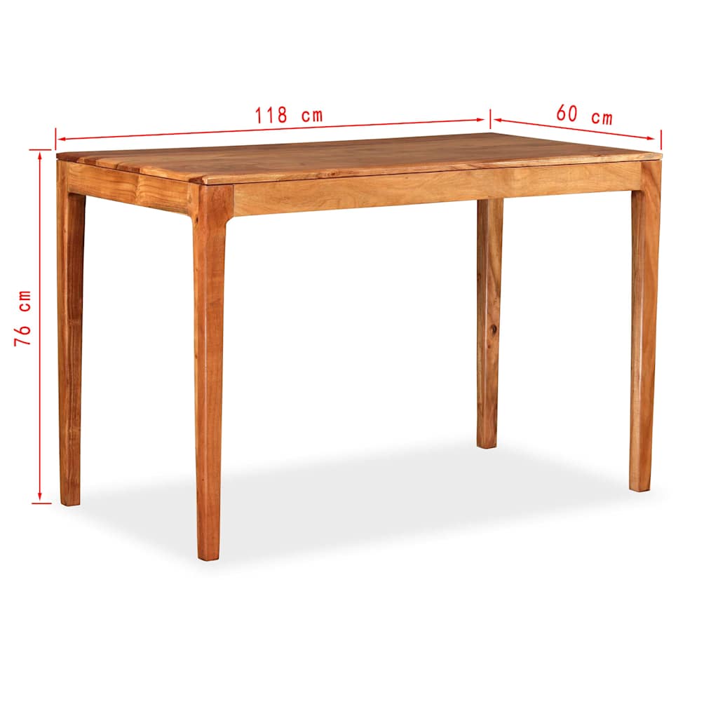 Table de salle à manger Bois massif 118 x 60 x 76 cm
