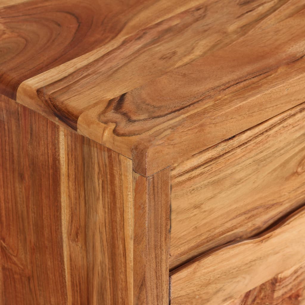 Meuble TV Bois d'acacia avec portes sculptées 117 x 30 x 40 cm