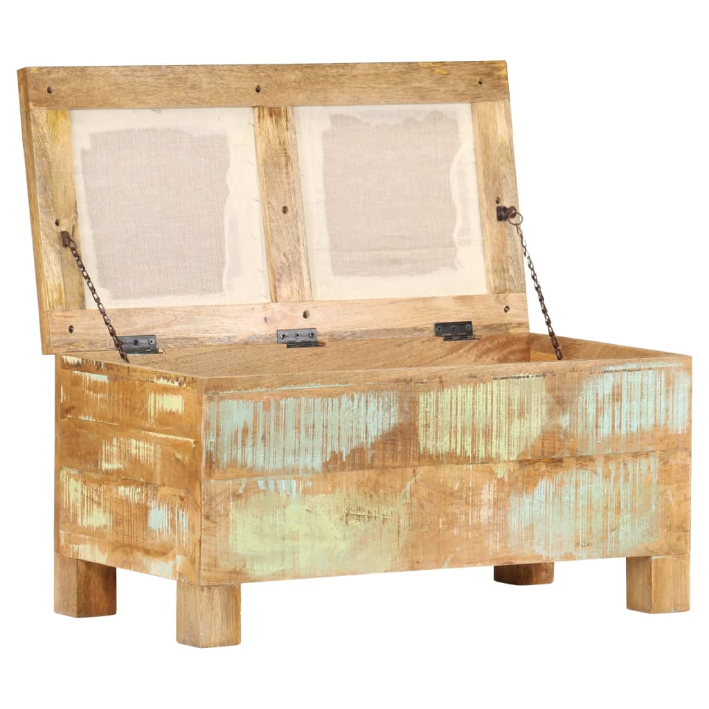 Banc de rangement Bois massif recyclé 80 x 40 x 40 cm - XIOS