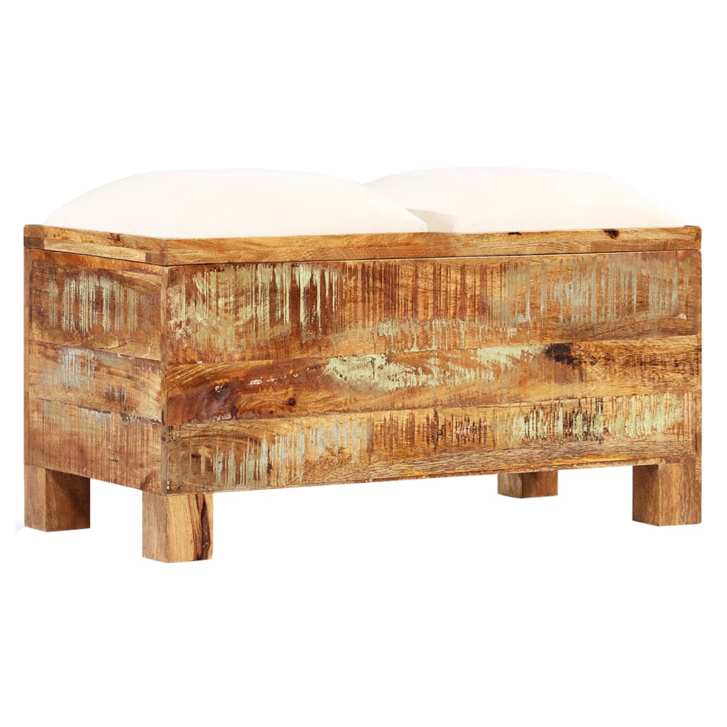 Banc de rangement Bois massif recyclé 80 x 40 x 40 cm - XIOS