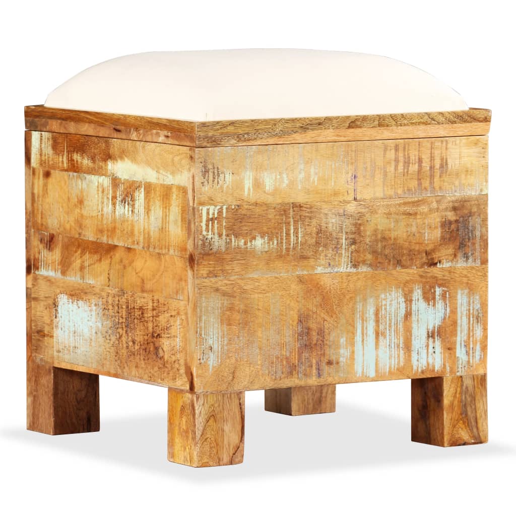 Banc de rangement Bois massif recyclé 40 x 40 x 45 cm - XIOS