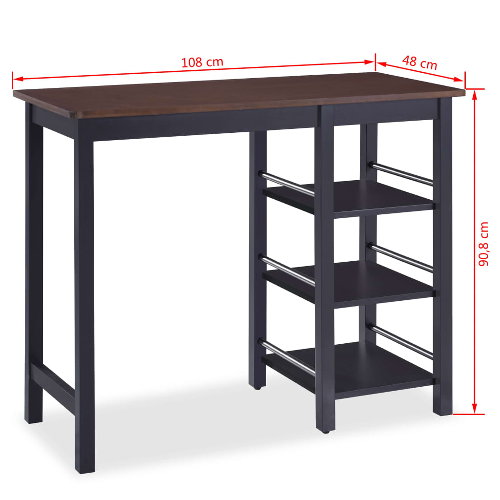 Assortiment de bar 3 pcs MDF Noir - XIOS
