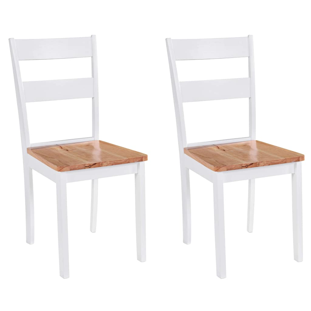 Chaises à manger lot de 2 blanc bois hévéa massif - XIOS