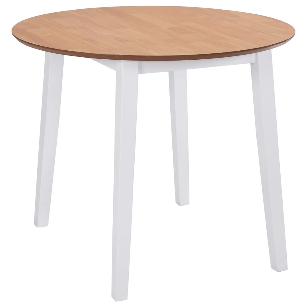 Table à manger ronde à abattant MDF blanc - XIOS