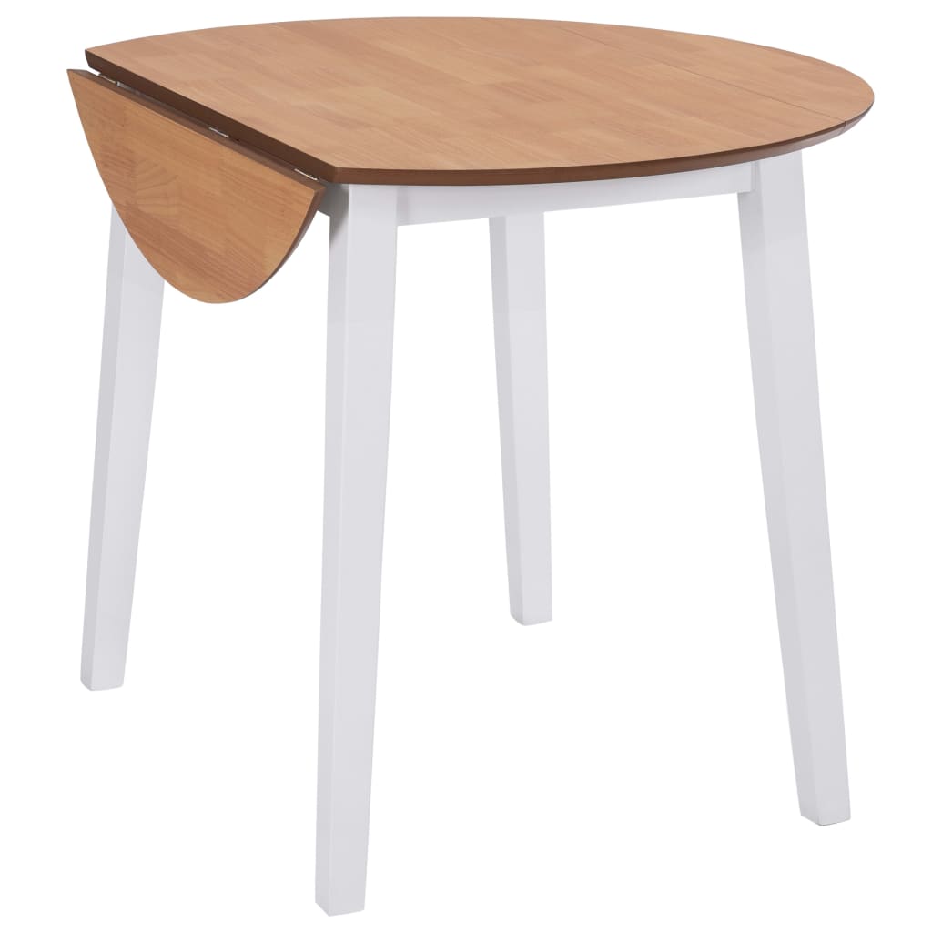 Table à manger ronde à abattant MDF blanc - XIOS