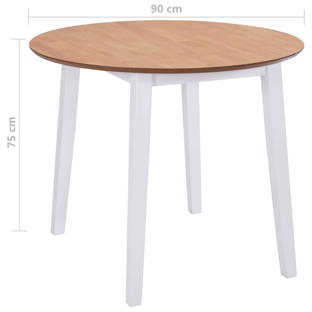 Table à manger ronde à abattant MDF blanc - XIOS