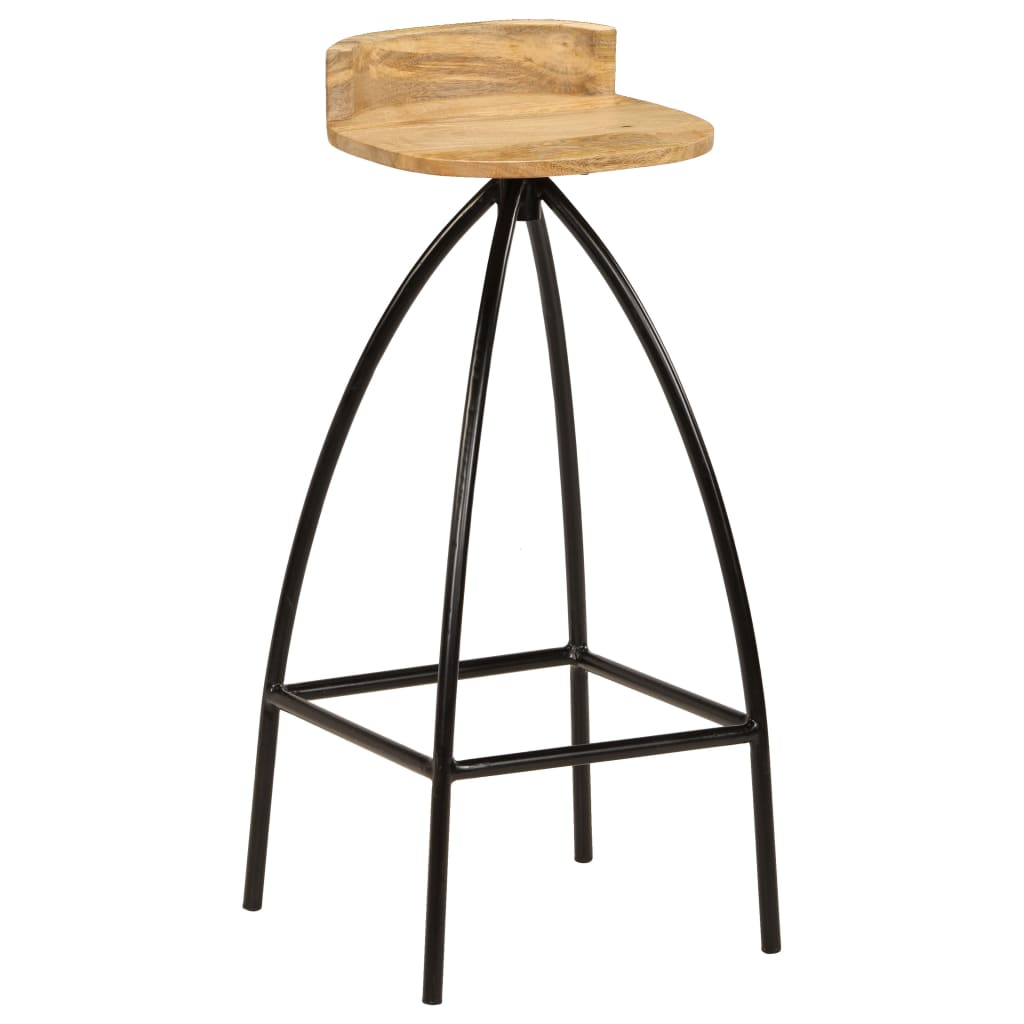 Chaises de bar lot de 2 bois de manguier solide - XIOS