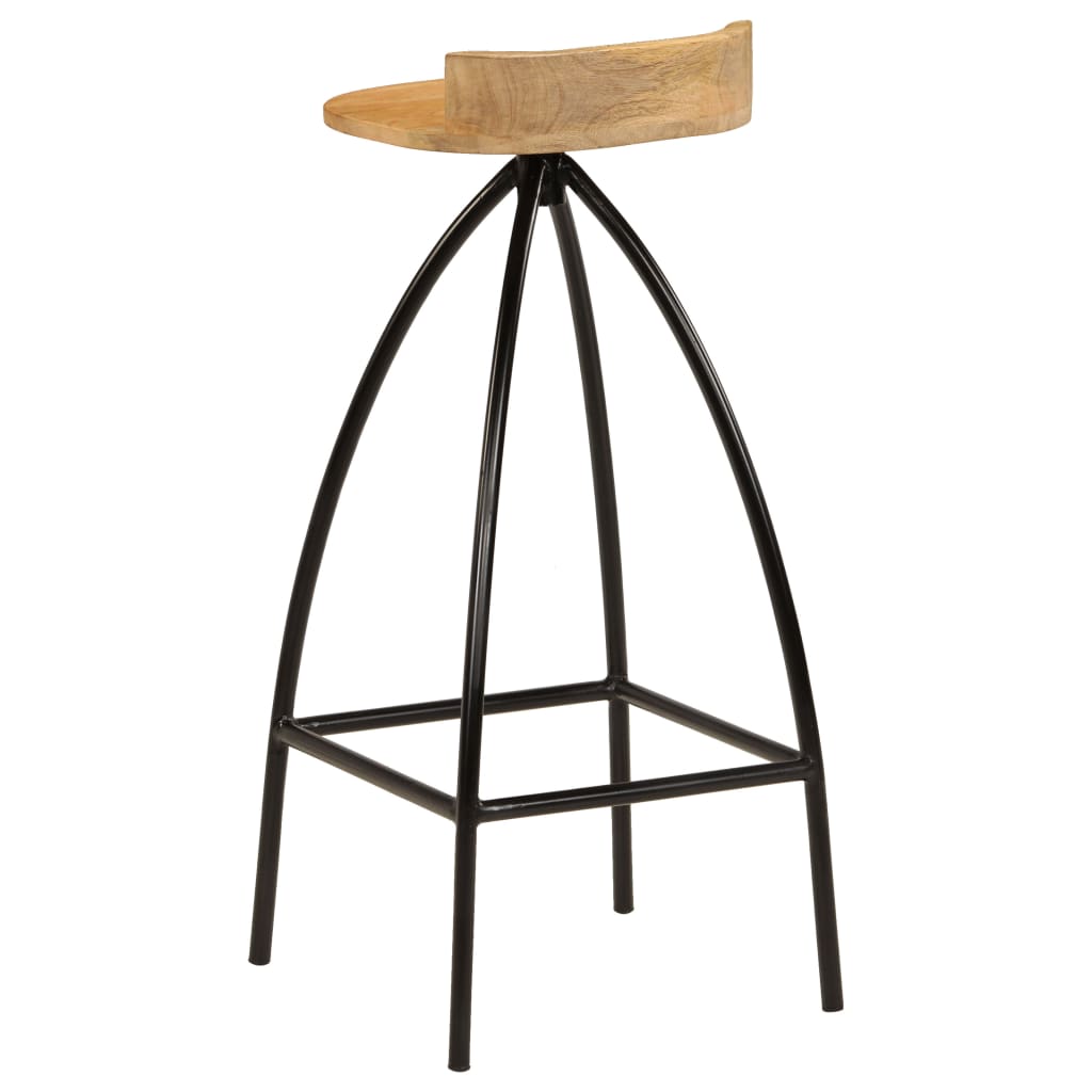 Chaises de bar lot de 2 bois de manguier solide - XIOS