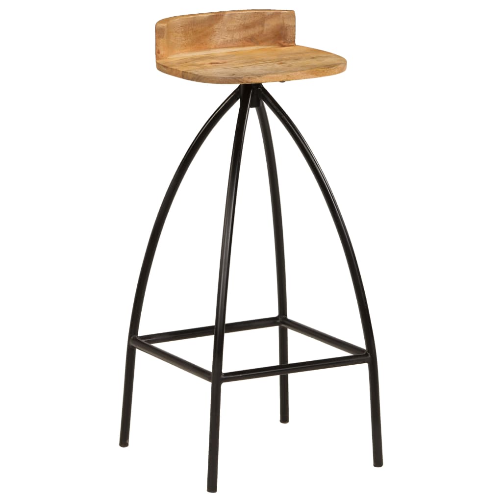 Chaises de bar lot de 2 bois de manguier solide - XIOS