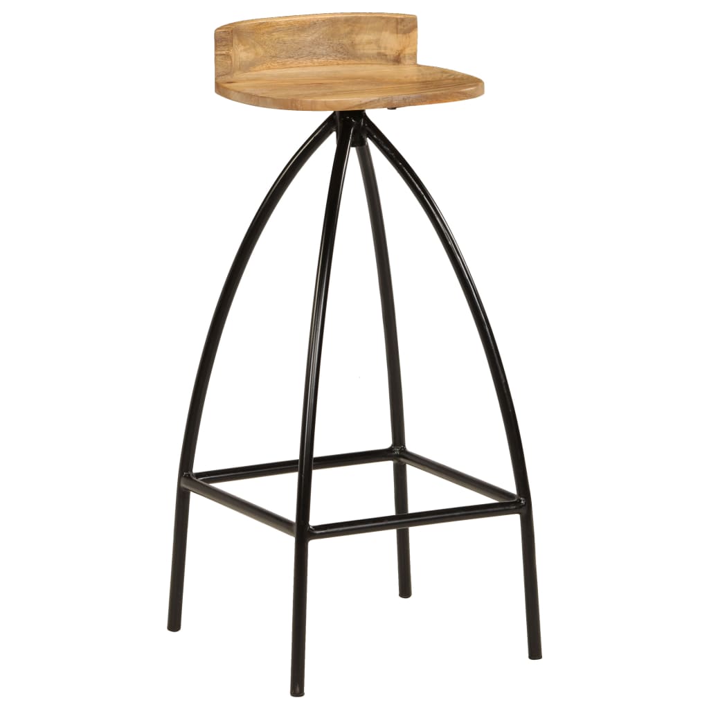 Chaises de bar lot de 2 bois de manguier solide - XIOS